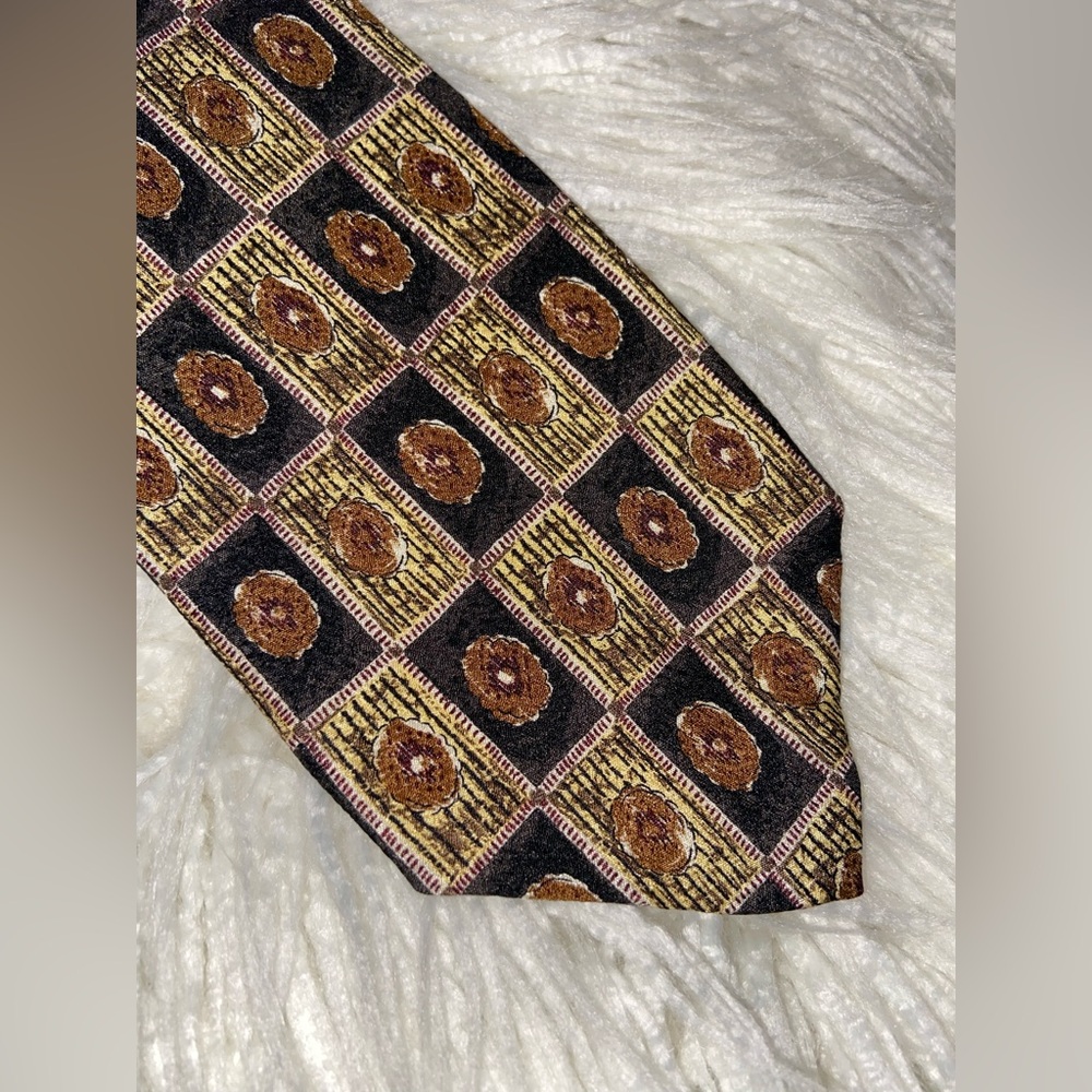 Robert Talbott Black And Brown Patterned Tie - image 1